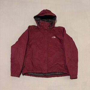 The North Face HyVent Hooded Rain Jacket Womens Small Burgundy Gorpcore Outdoor